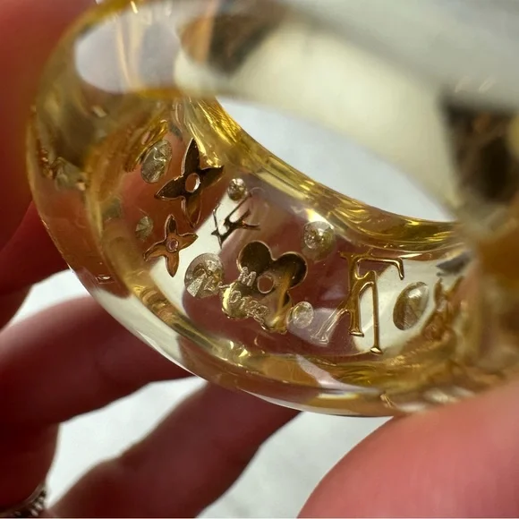 Louis Vuitton Resin Inclusion Dome Ring Size 5